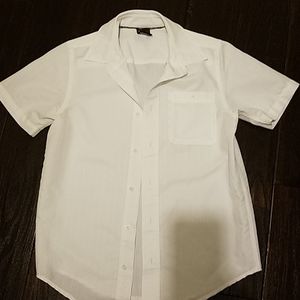 White short sleeve button down shirt